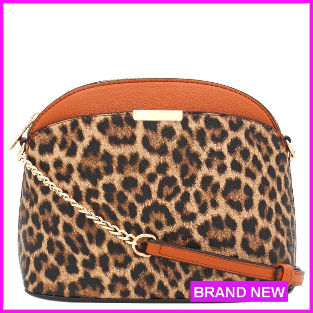Faux Leather Crossbody Bag with Adjustable Strap, 9x7x3.5 Inches